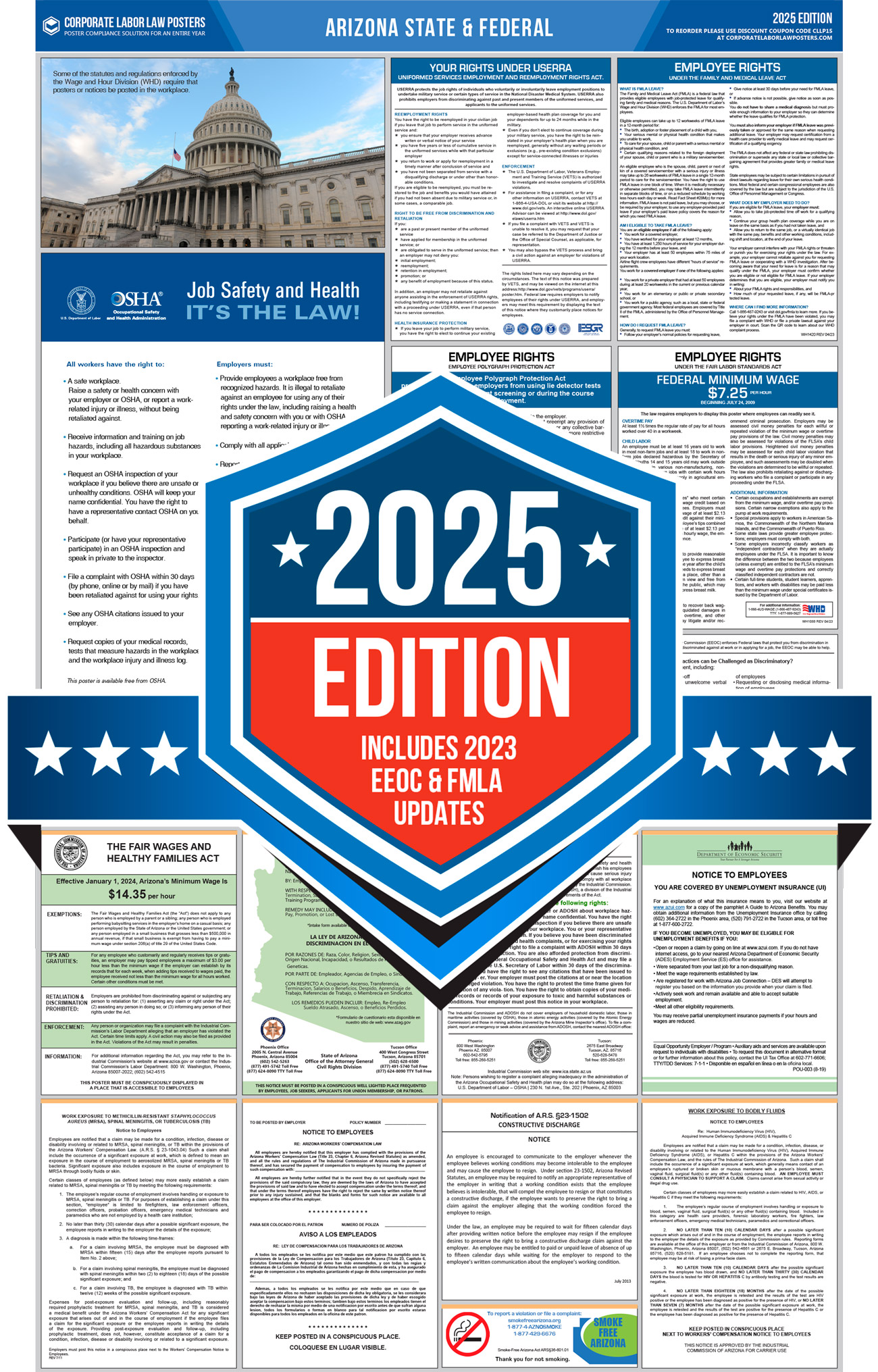2023 Arizona Labor Law Poster State and Federal All in One