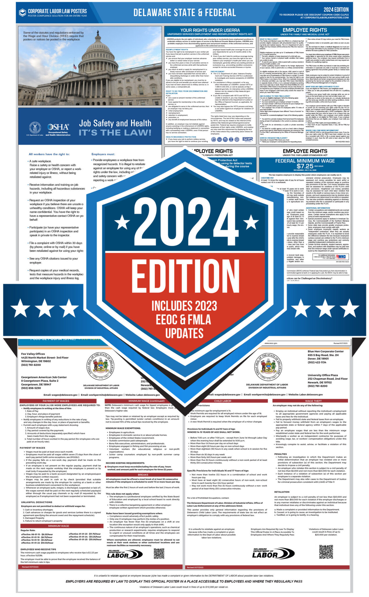 2024 Delaware Labor Law Poster Corporate Labor Law Posters