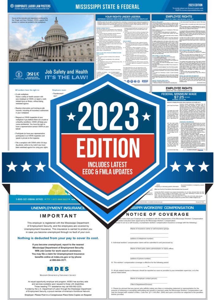 Mississippi & Federal Labor Law Poster 2025