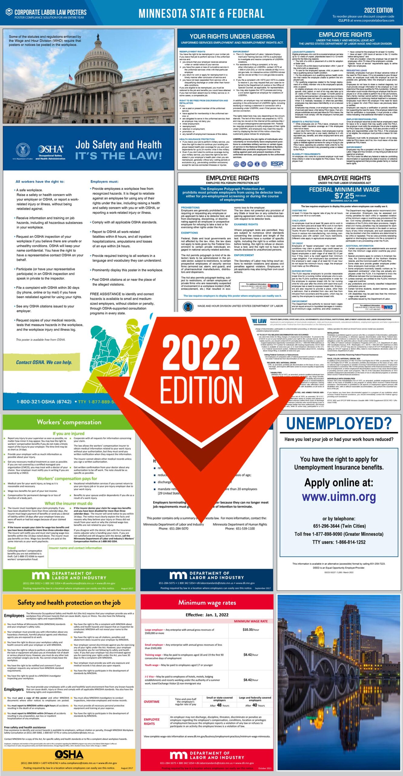 2022 Minnesota Labor Law Poster Corporate Labor Law Posters
